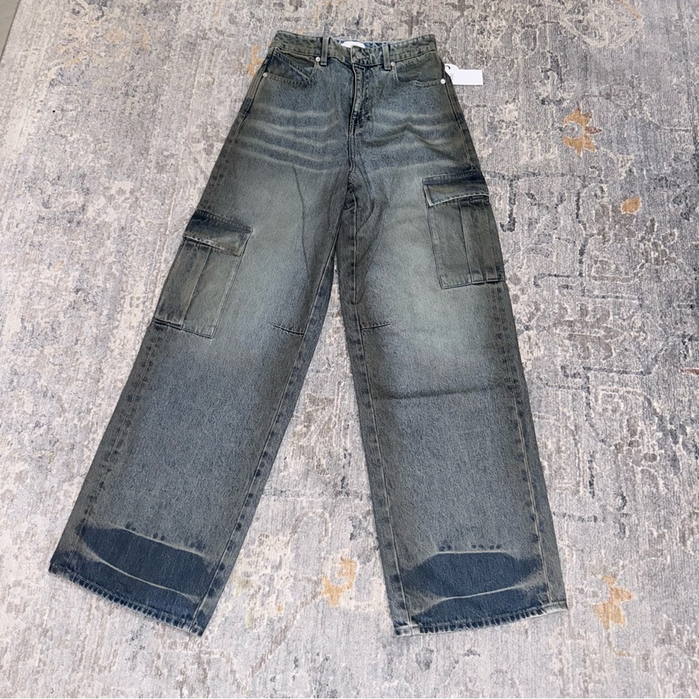 NWT RtA Wide-Leg Cargo Jeans Sz 27 - Picture 9 of 16